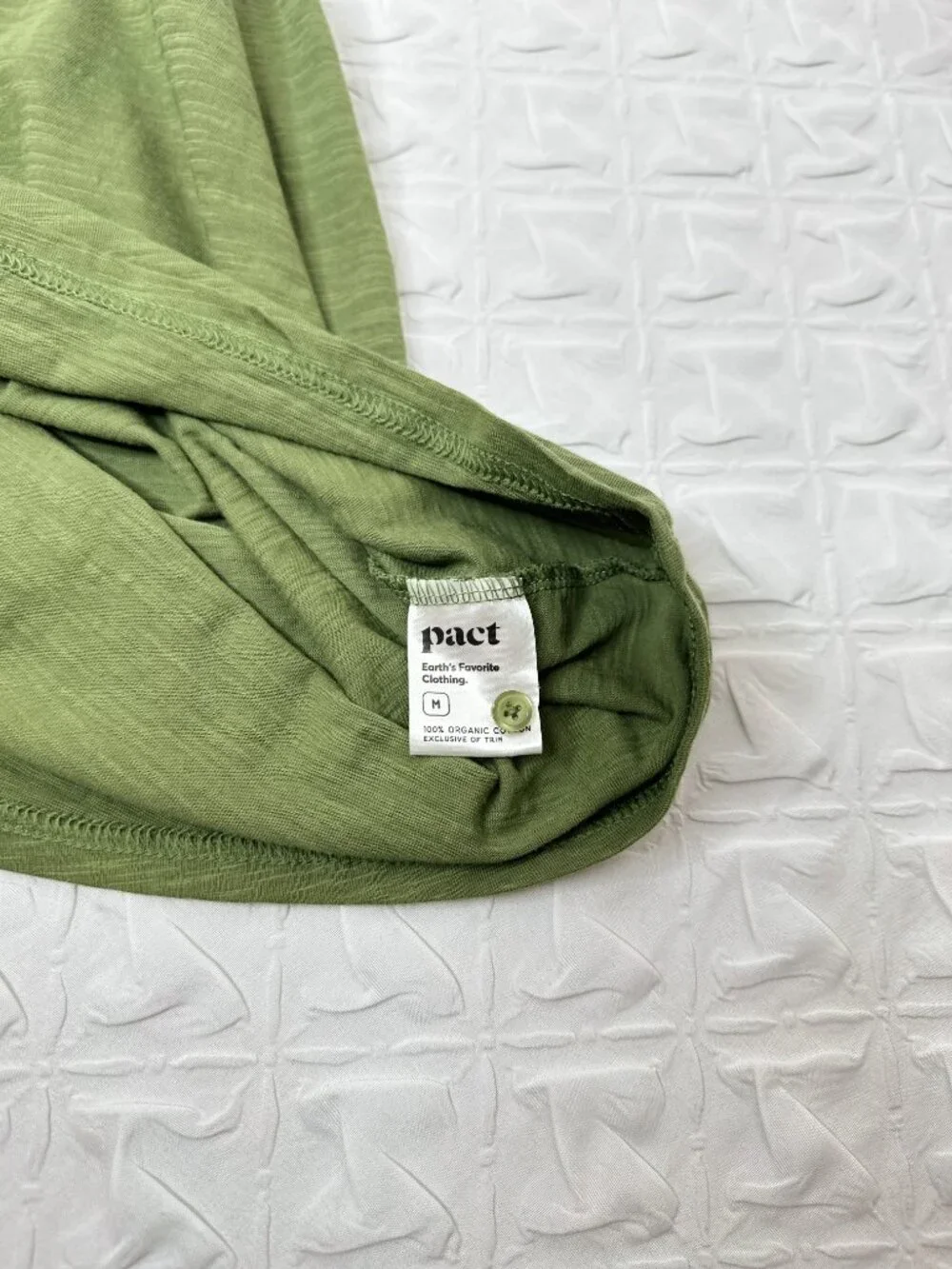 Pact Relaxed Slub Henley Tank Midi Dress, Size Medium Boho Nature Cottage Resort - Picture 7 of 8